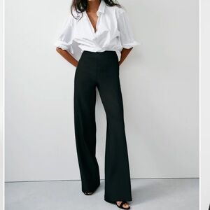 Spanx Pants Womens Small The Perfect Fit Ponte Wide Leg Pull-On High Rise Black